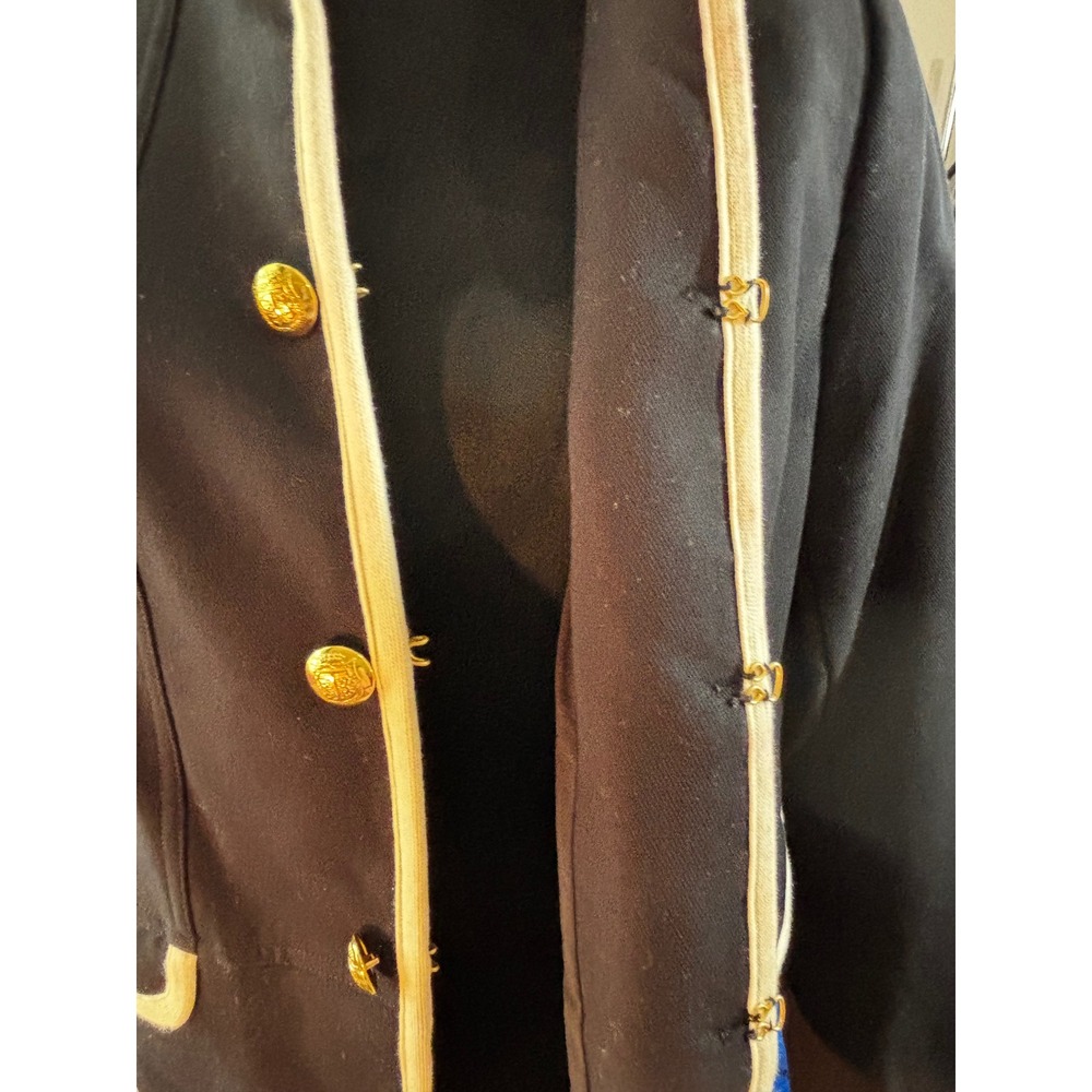 Talbots Petite Black Ivory Military Crest Button Blazer Jacket 12P - Picture 15 of 16